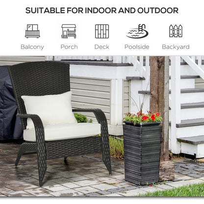 Fauteuil Adirondack rotin extérieur avec coussins