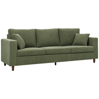 Sofa 3 places siège large et profond en velours côtelé