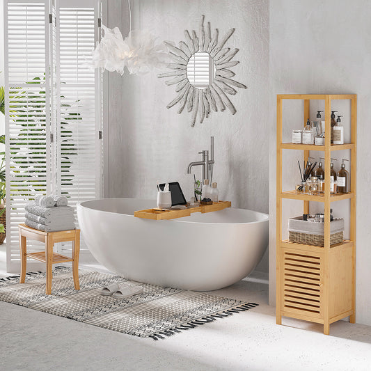 Banc de douche bambou 51 cm avec rangement