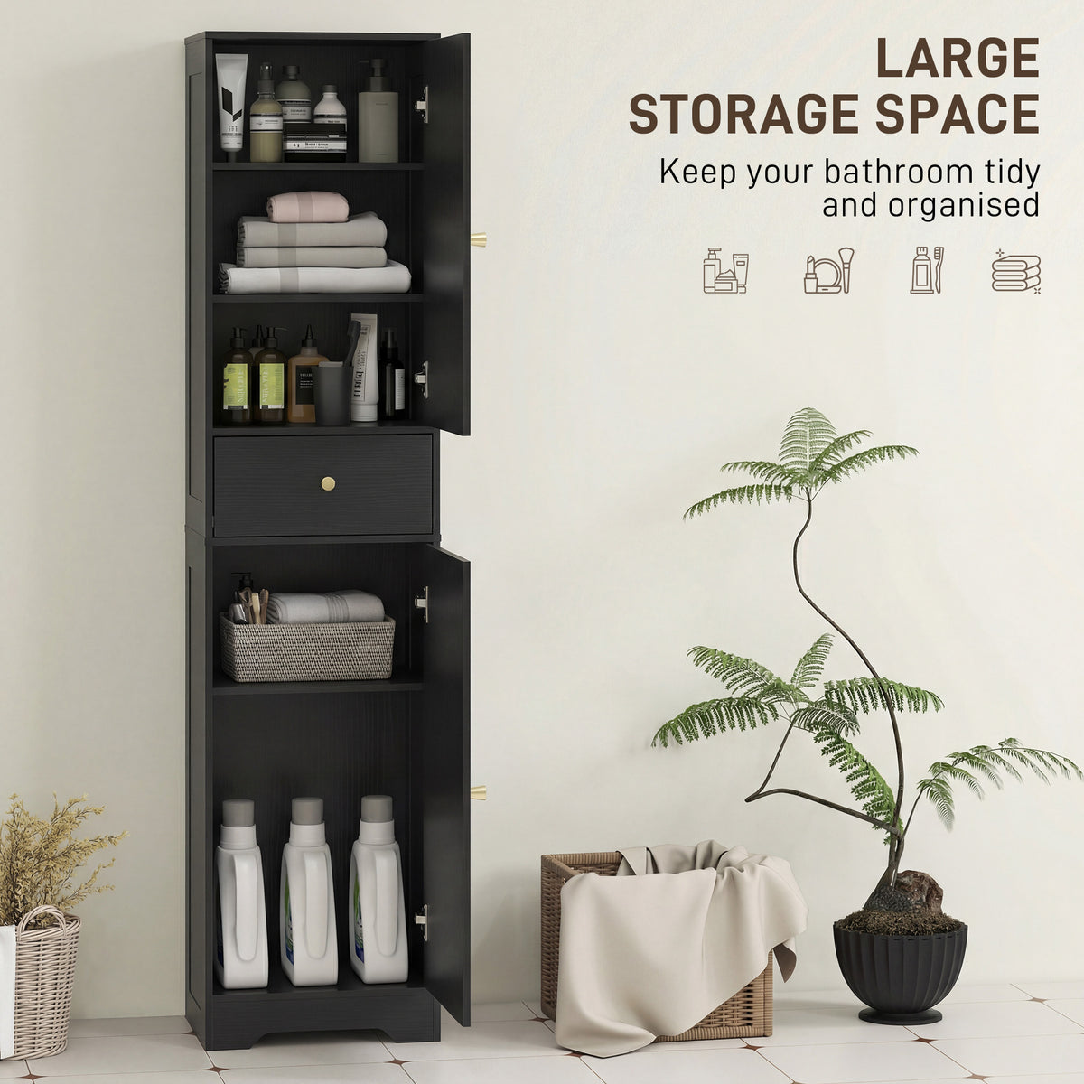 Armoire de salle de bain étroite 170 cm