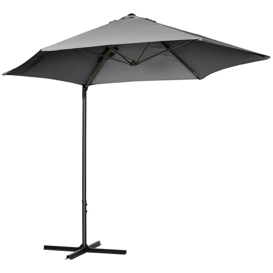 Parasol Déporté Aosom 8,5 Pi avec Base - Rotation 360° Patio Jardin