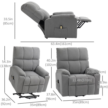 Fauteuil releveur électrique rembourré en microfibre