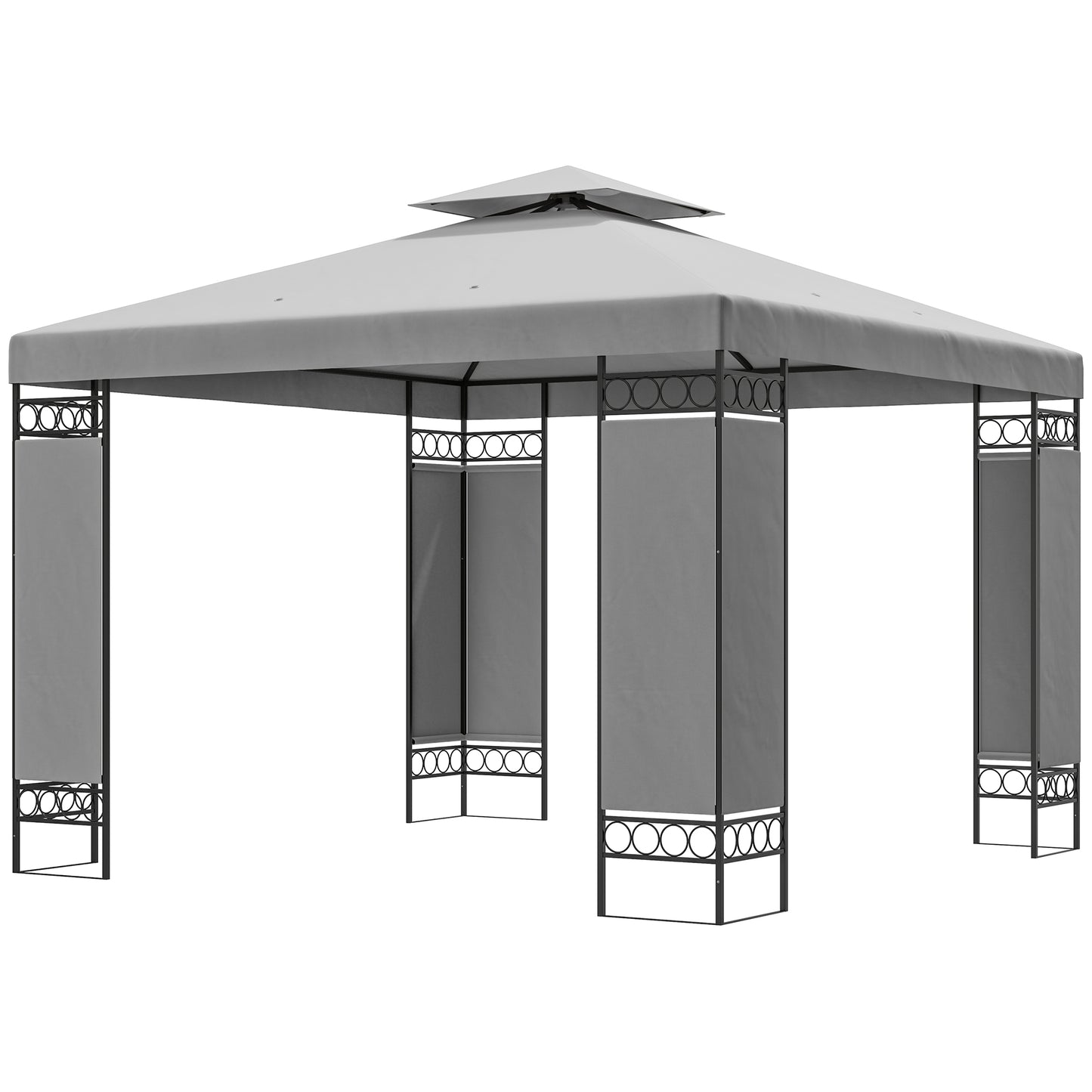 Gazebo double toit avec panneaux écran 3x3m