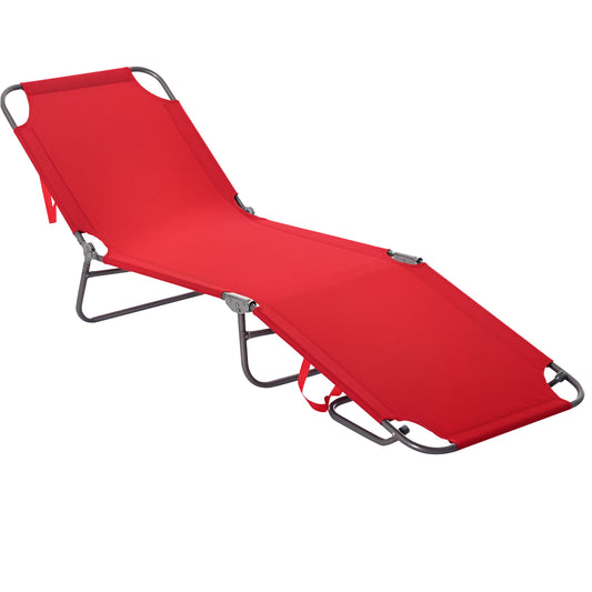 Chaise longue pliante extérieure à dossier réglable
