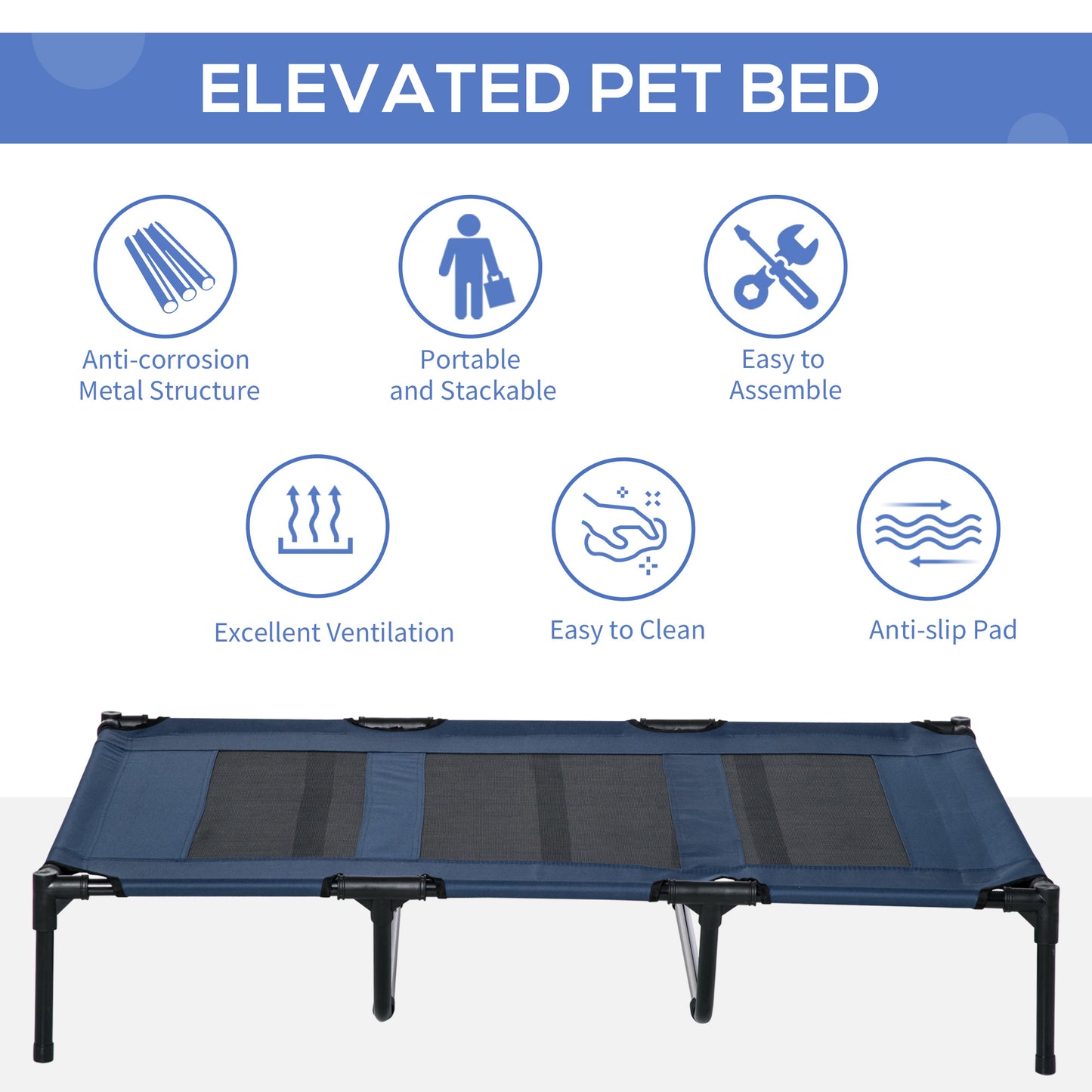 Lit surélevé pour chien grande taille intérieur extérieur