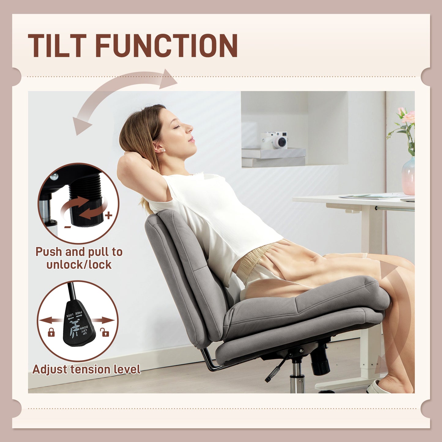 Chaise de bureau sans accoudoirs croisillons réglable pivotante