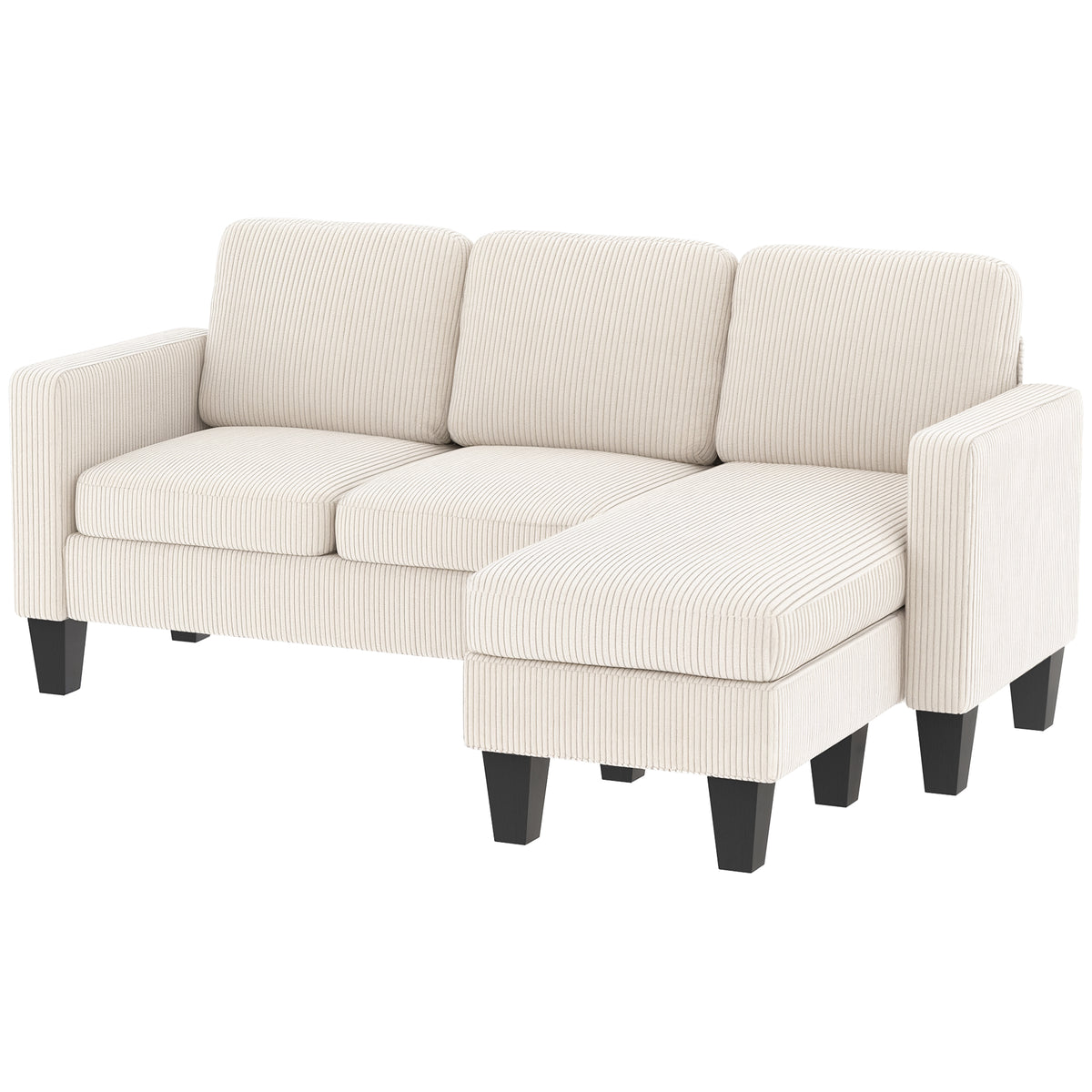 Sofa sectionnel en L avec chaise longue ou pouf