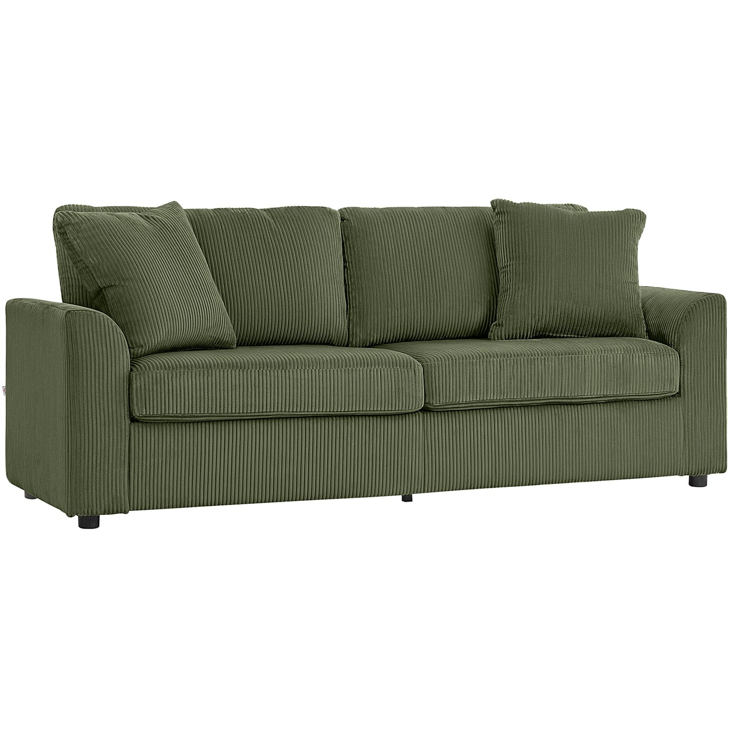 Sofa 3 places moderne en velours côtelé avec ressorts