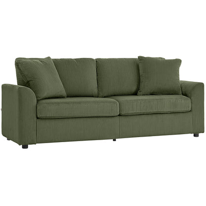 Sofa 3 places moderne en velours côtelé avec ressorts
