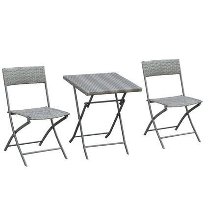 Ensemble bistro pliable 3 pièces rotin