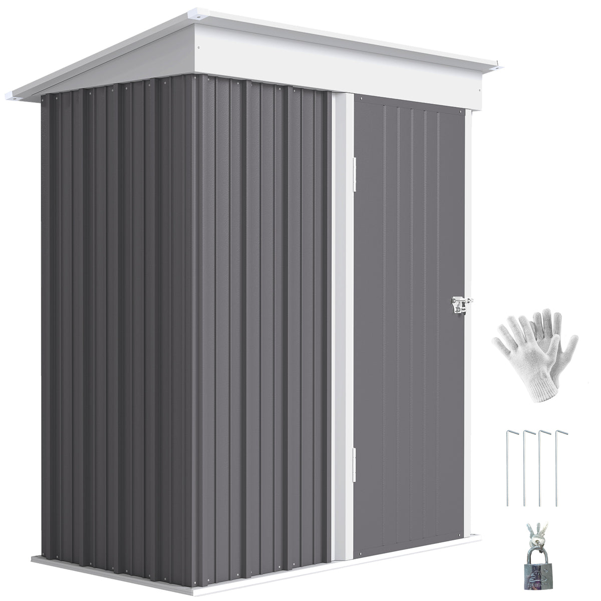 Remise de rangement acier lean-to ajustable 152x91x183cm