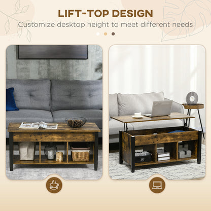 Table basse relevable moderne avec rangement caché