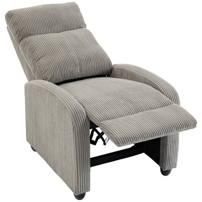 Fauteuil inclinable manuel en velours côtelé
