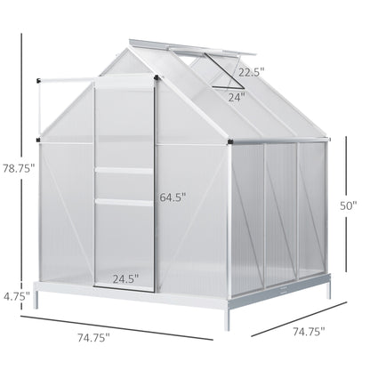Serre de jardin polycarbonate 183 x 183 x 198 cm