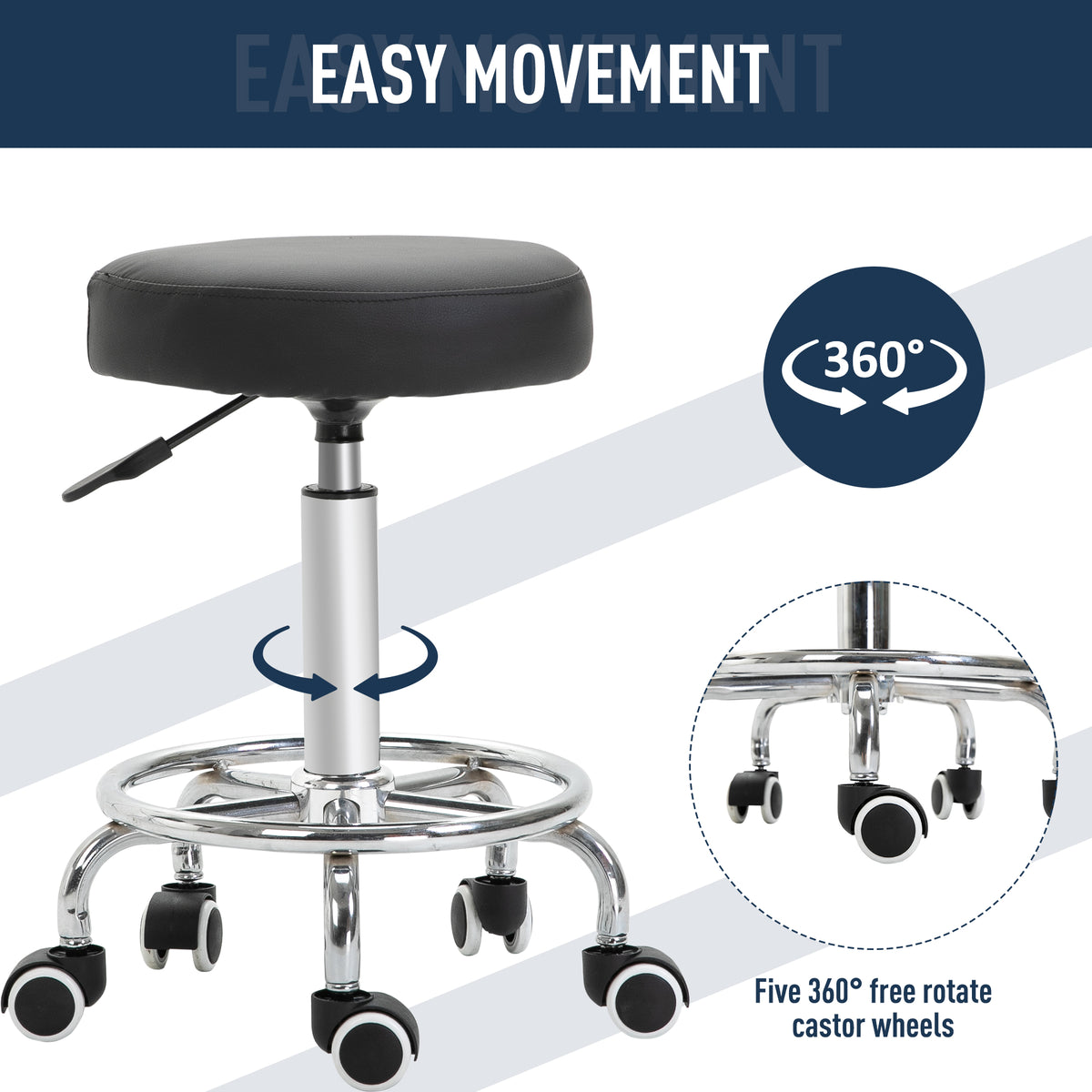 Tabouret de salon pivotant hydraulique réglable