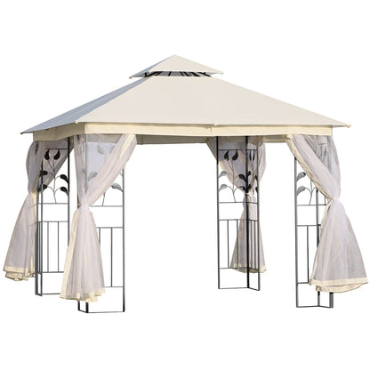 Gazebo de patio toit double 3x3 m acier