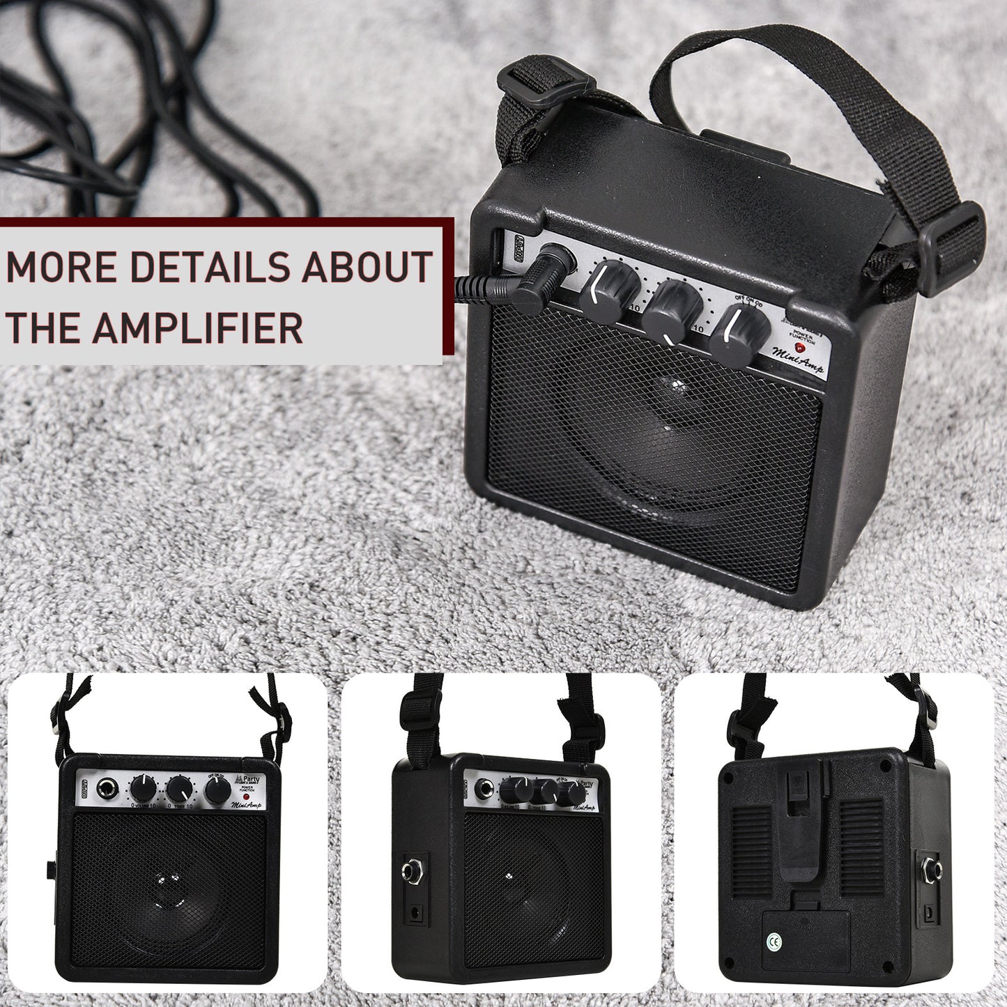 Guitare électrique 3/4 débutant avec ampli 5W
