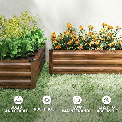 Bacs surélevés galvanisés ensemble de 2 pour jardin