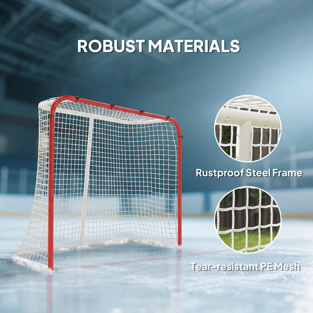 Filet de hockey d'entraînement extérieur en acier 176,5 x 68 x 122,5 cm