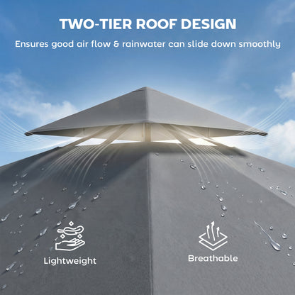 Gazebo de patio double toit avec auvent extensible