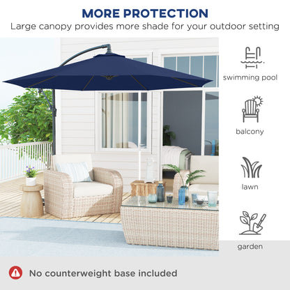 Parasol déporté patio 10 pieds cantilever avec base croisée