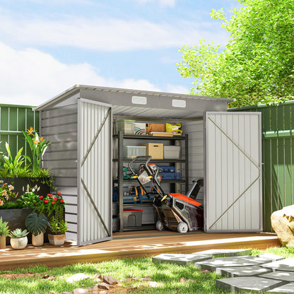 Abri de jardin en acier galvanisé avec double porte