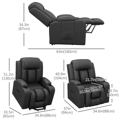 Fauteuil releveur électrique inclinable en cuir synthétique