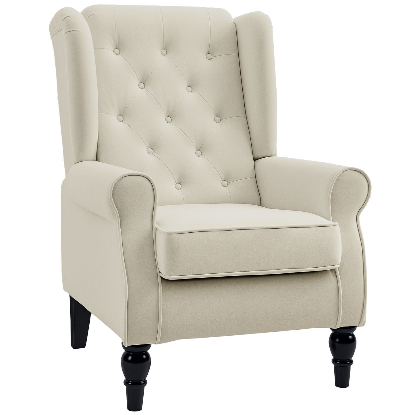 Fauteuil d'accent capitonné à dossier ailé en polyester