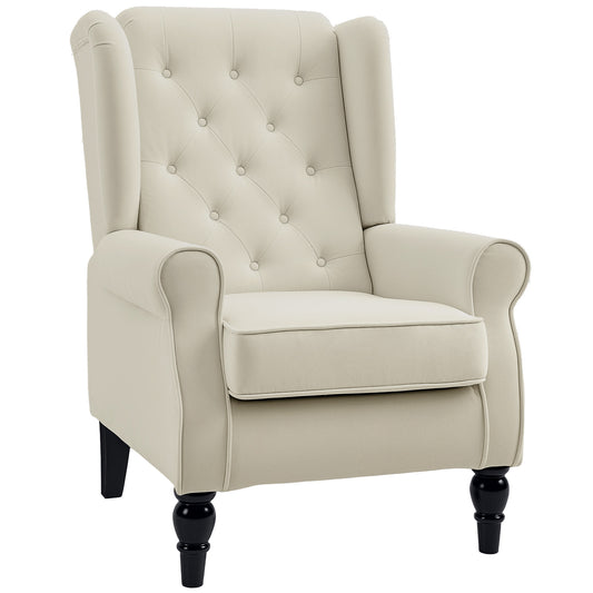 Fauteuil d'accent capitonné à dossier ailé en polyester