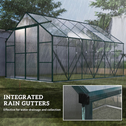 Serre de jardin 6,1 x 2,4 x 2,1 m avec ventilation ajustable