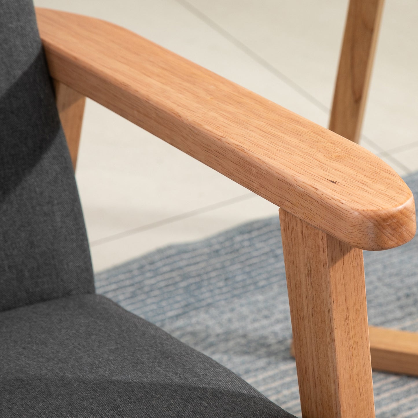 Fauteuil d'appoint moderne rétro en tissu avec accoudoirs