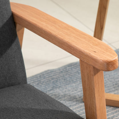 Fauteuil d'appoint moderne rétro en tissu avec accoudoirs