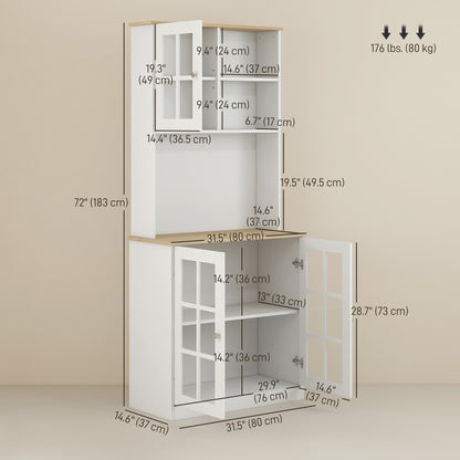 Buffet de cuisine avec hutch et tablettes ouvertes