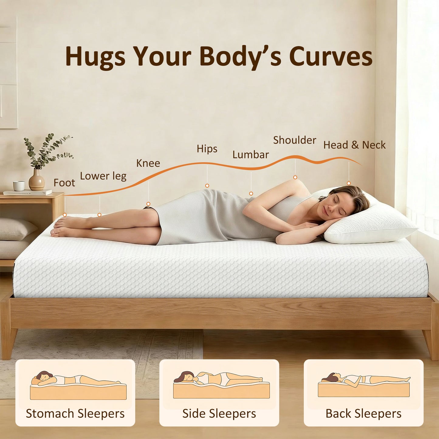 Matelas mousse à mémoire de forme gel rafraîchissant 20 cm