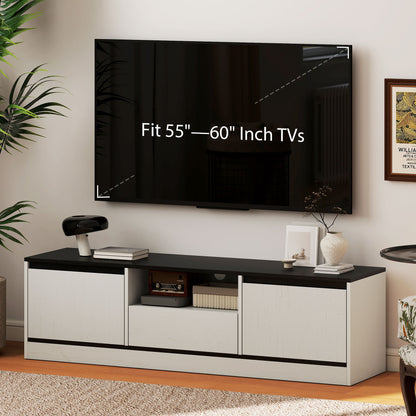Meuble TV moderne avec rangement et gestion des câbles