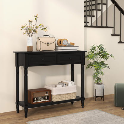 Table console d'entrée avec 2 tiroirs et étagère