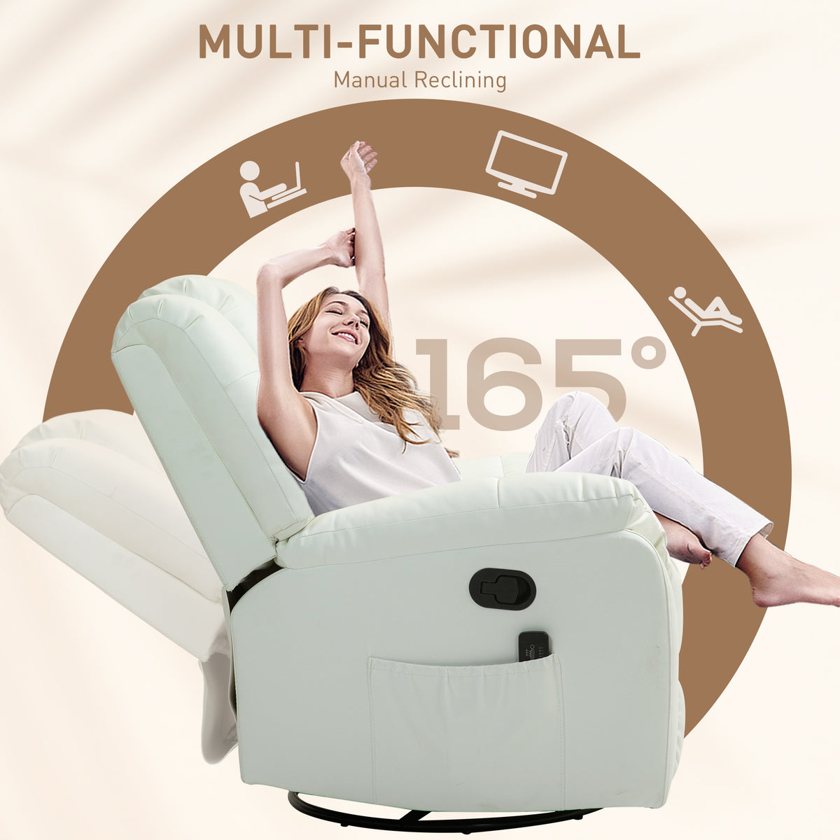Fauteuil inclinable de massage vibrant en similicuir