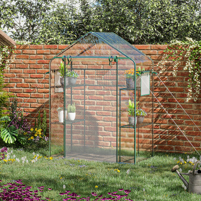 Serre de jardin walk-in 4 tablettes porte à rouleau