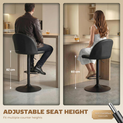 Tabourets de bar pivotants ajustables ensemble de 2