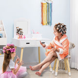 Coiffeuse pour enfants avec miroir et tabouret