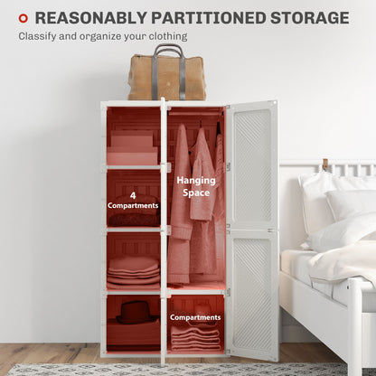 Armoire penderie pliable 5 compartiments