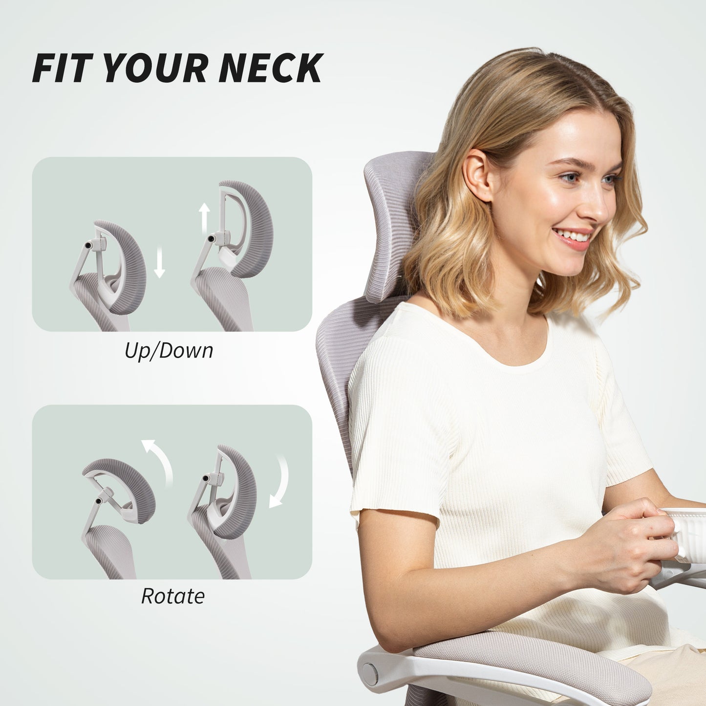 Chaise de bureau ergonomique avec support lombaire ajustable et appui-tête