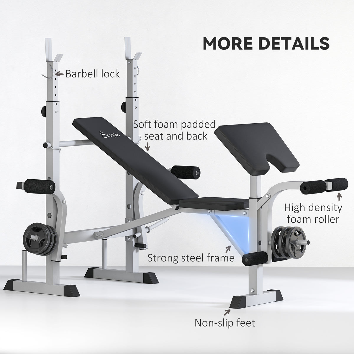 Banc de musculation réglable avec support de squat