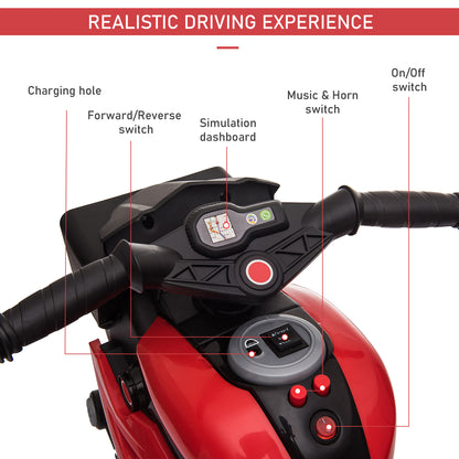 Moto électrique pour enfants 6V avec pédales musique phares