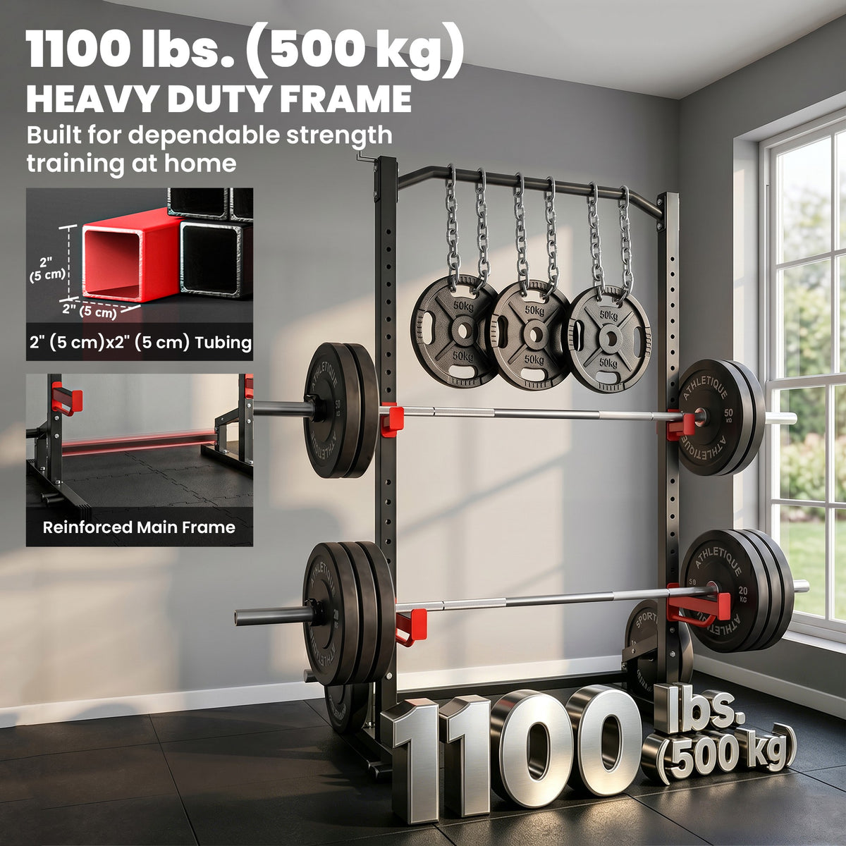 Cage de musculation robuste pour entraînement à domicile