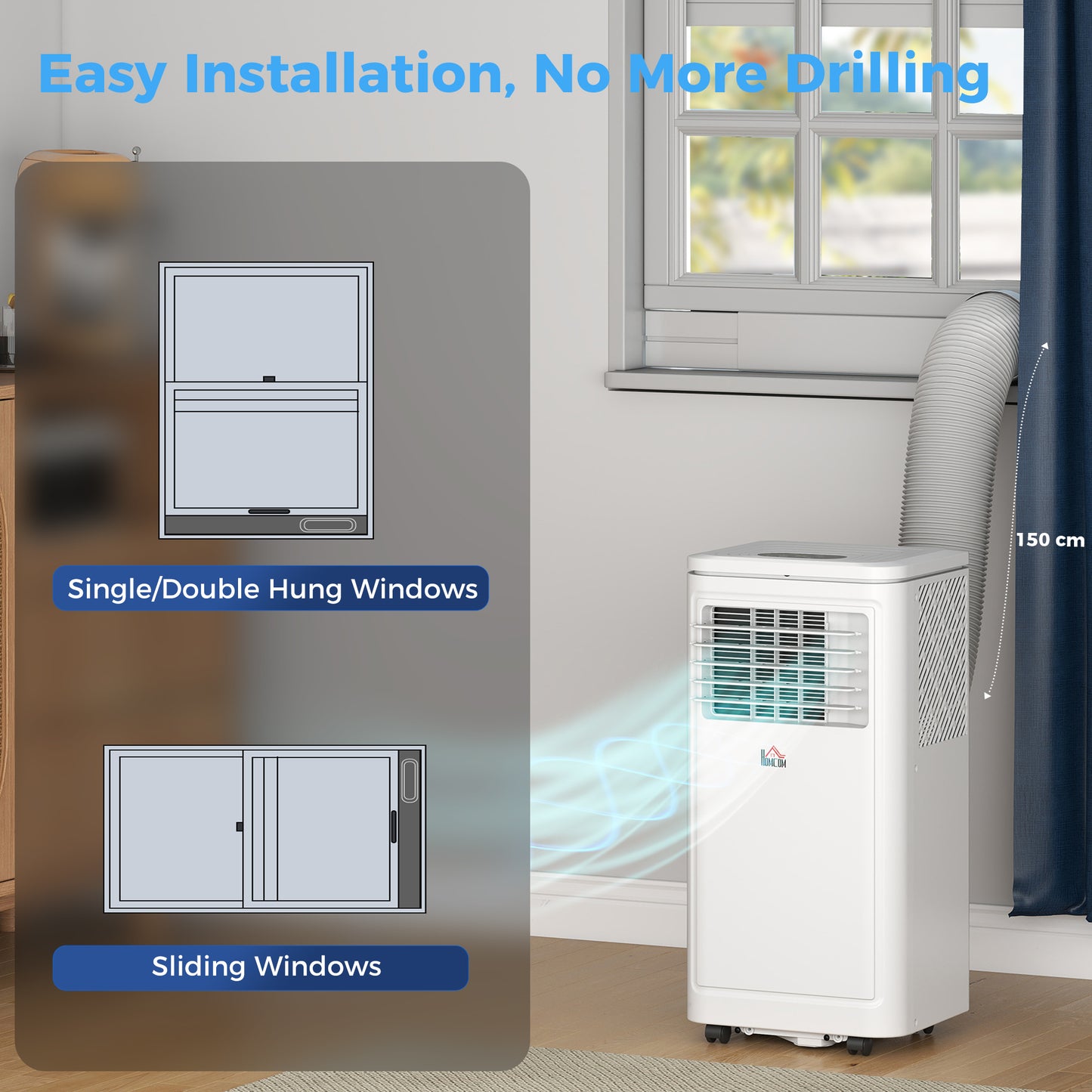Climatiseur portable 8000 BTU avec déshumidificateur et télécommande