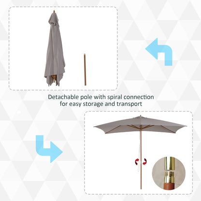 Parasol rectangulaire bambou 213 x 305 cm