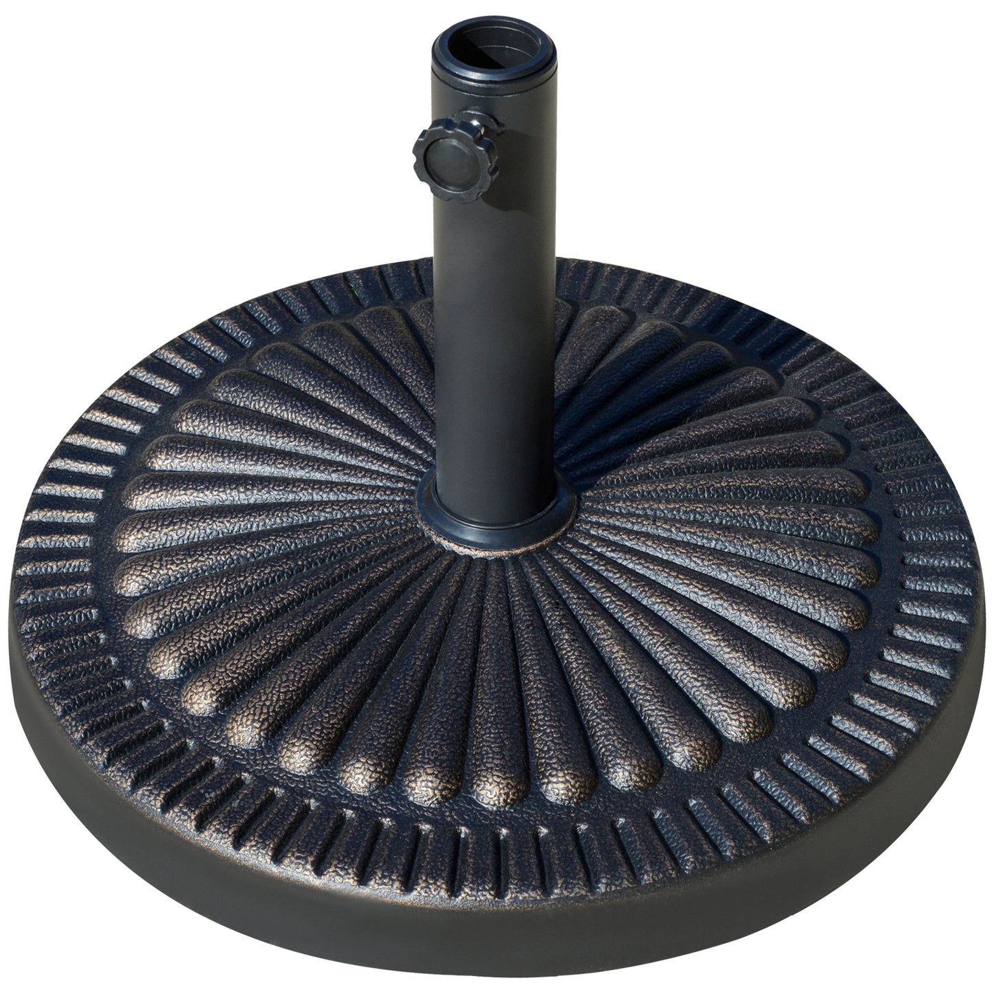 Socle de parasol rond en résine motif décoratif