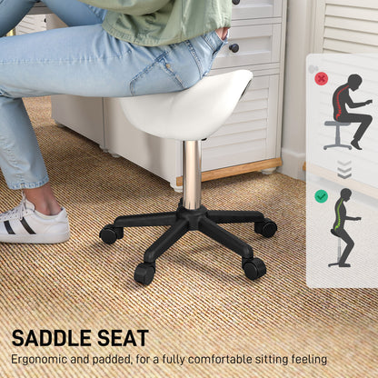 Tabouret selle ergonomique pivotant à roulettes
