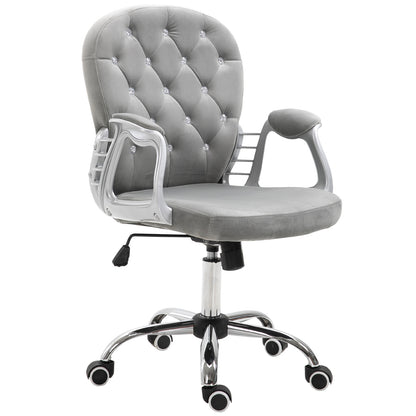 Chaise de bureau capitonnée cuir synthétique cristaux décoratifs